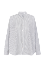Load image into Gallery viewer, GABRIELLE Shirt Woven Stripes Black