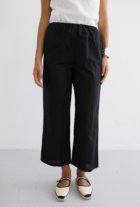 CAROLYN Trousers Linen black