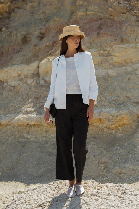 CAROLYN Trousers Linen black
