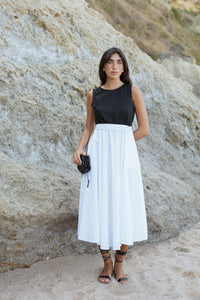 BLAIR Dress Linen B&W