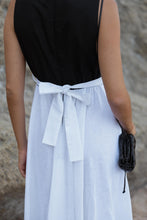 Carregar imagem no visualizador da galeria, BLAIR Dress Linen B&amp;W
