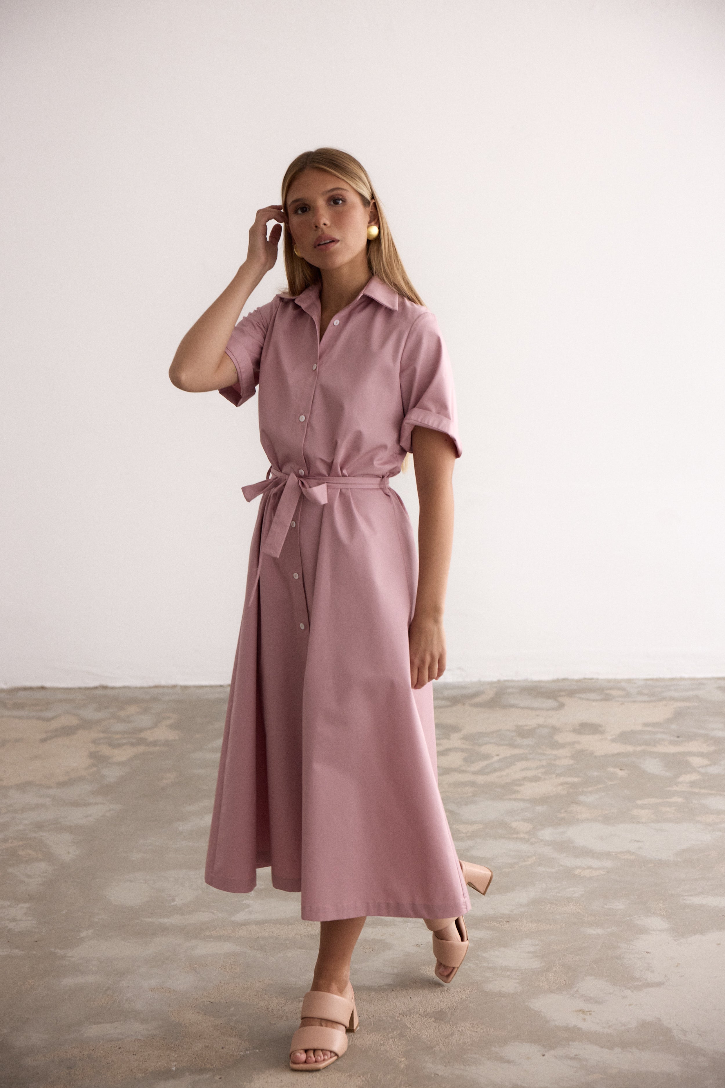 C.Z. Shirt Dress pink