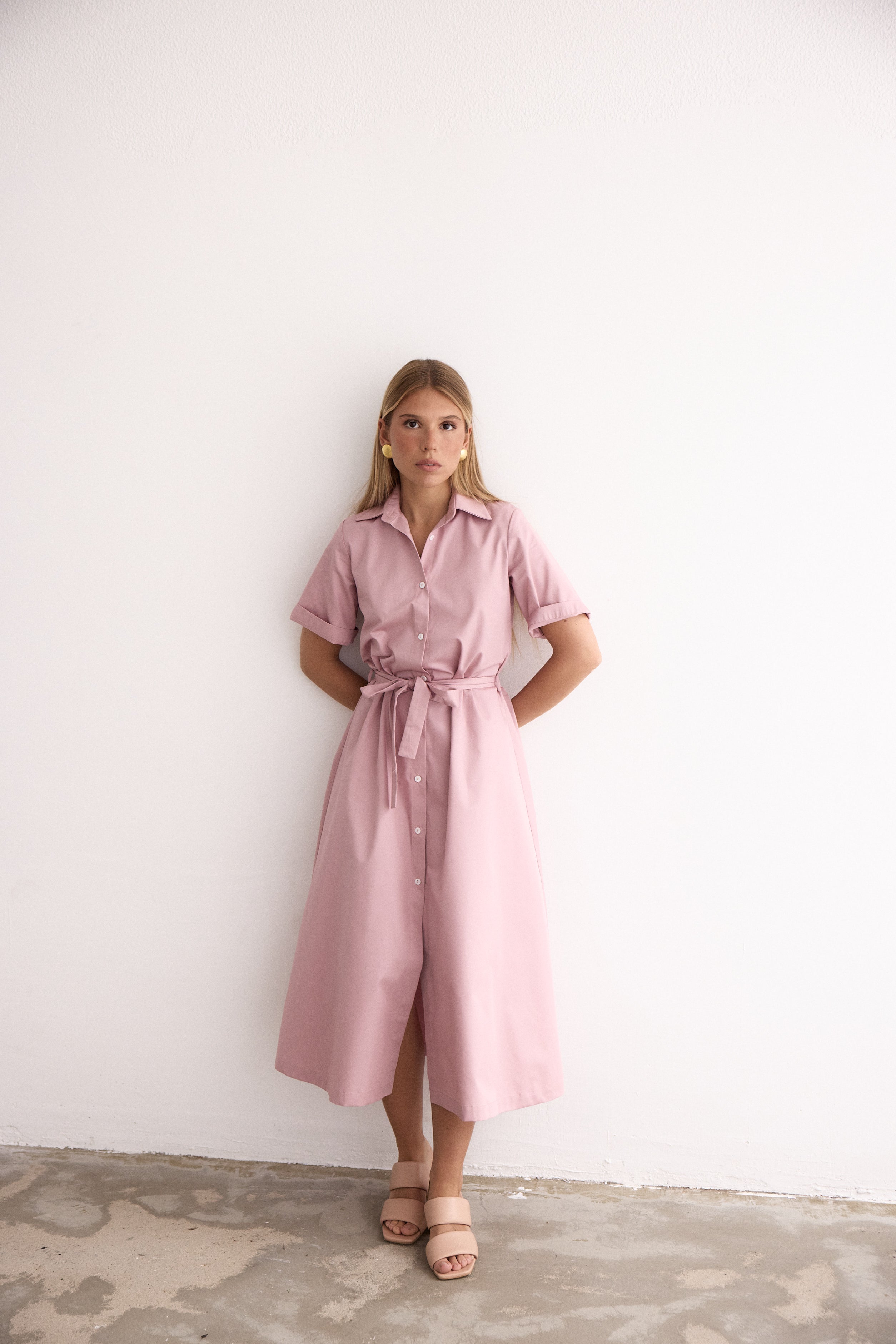 C.Z. Shirt Dress pink