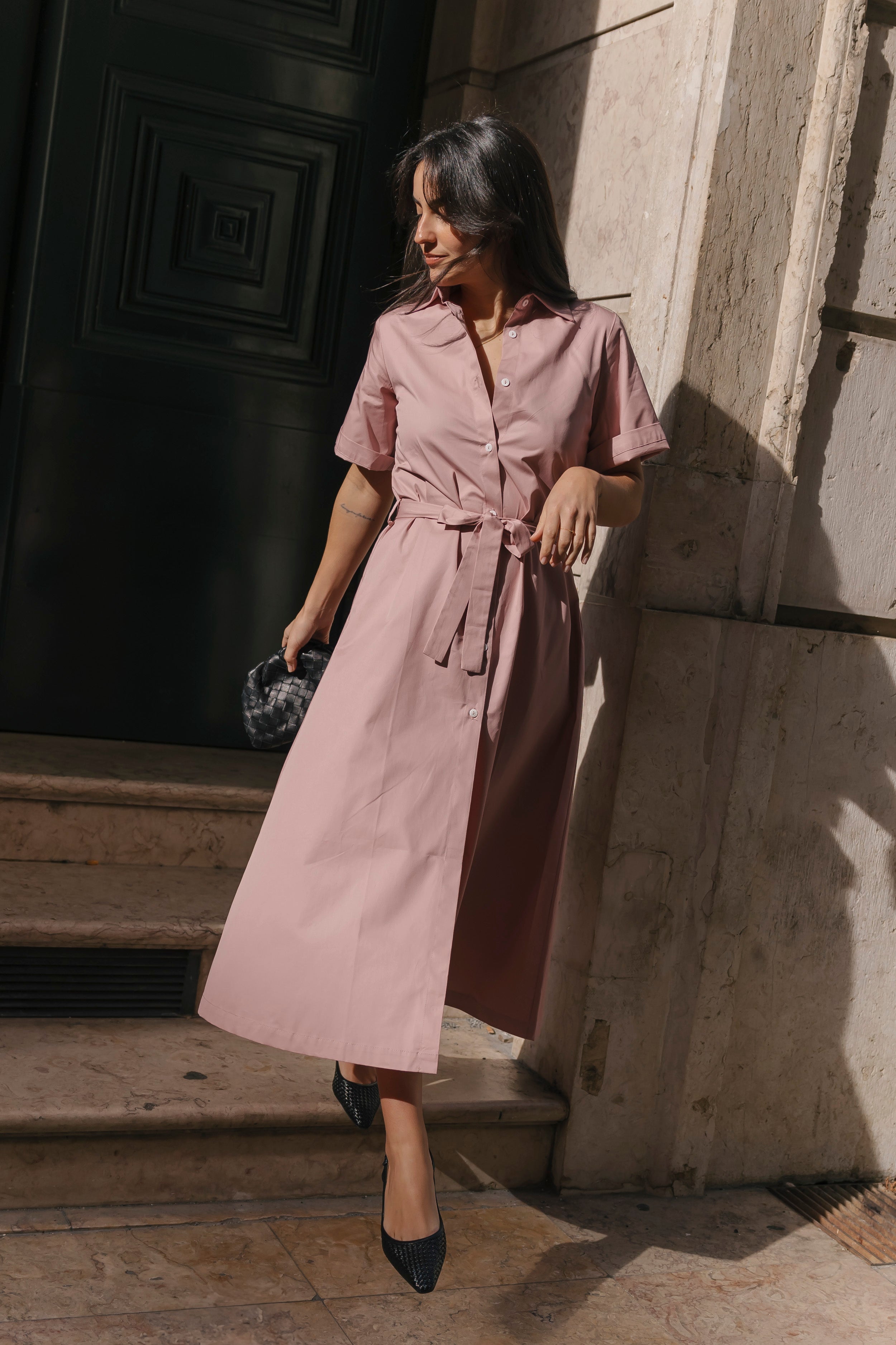 C.Z. Shirt Dress pink