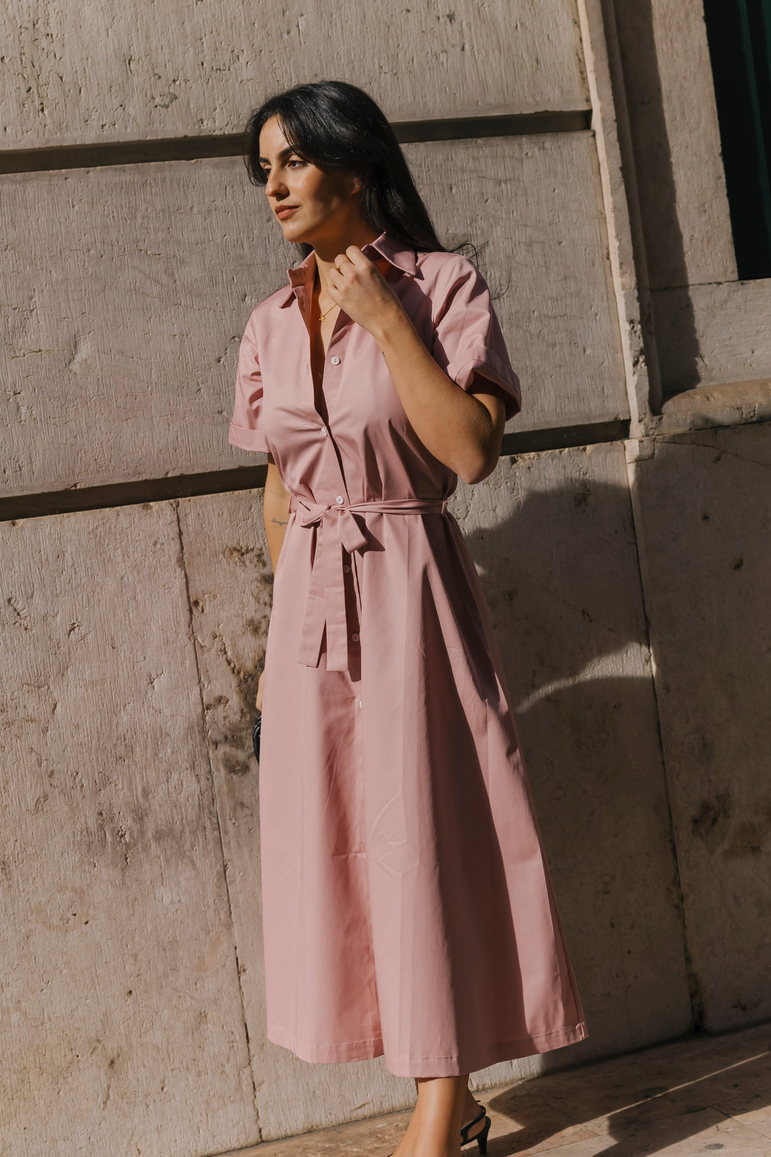 C.Z. Shirt Dress pink