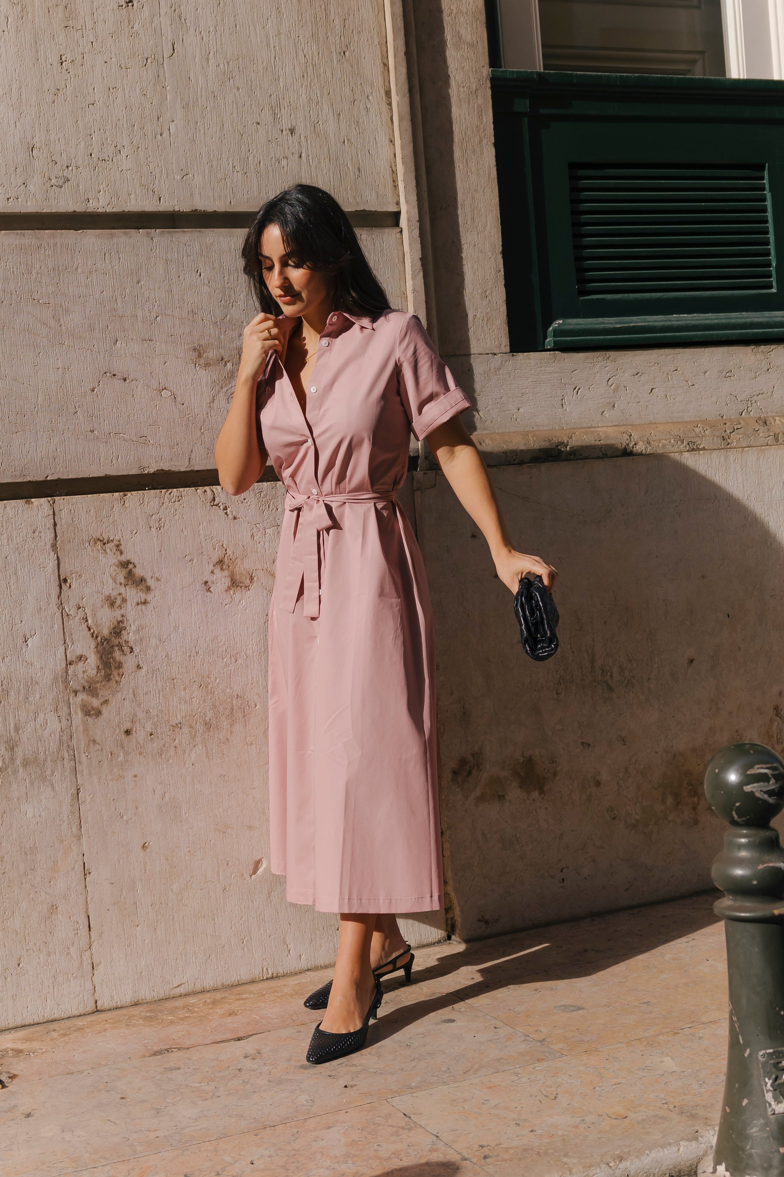 C.Z. Shirt Dress pink