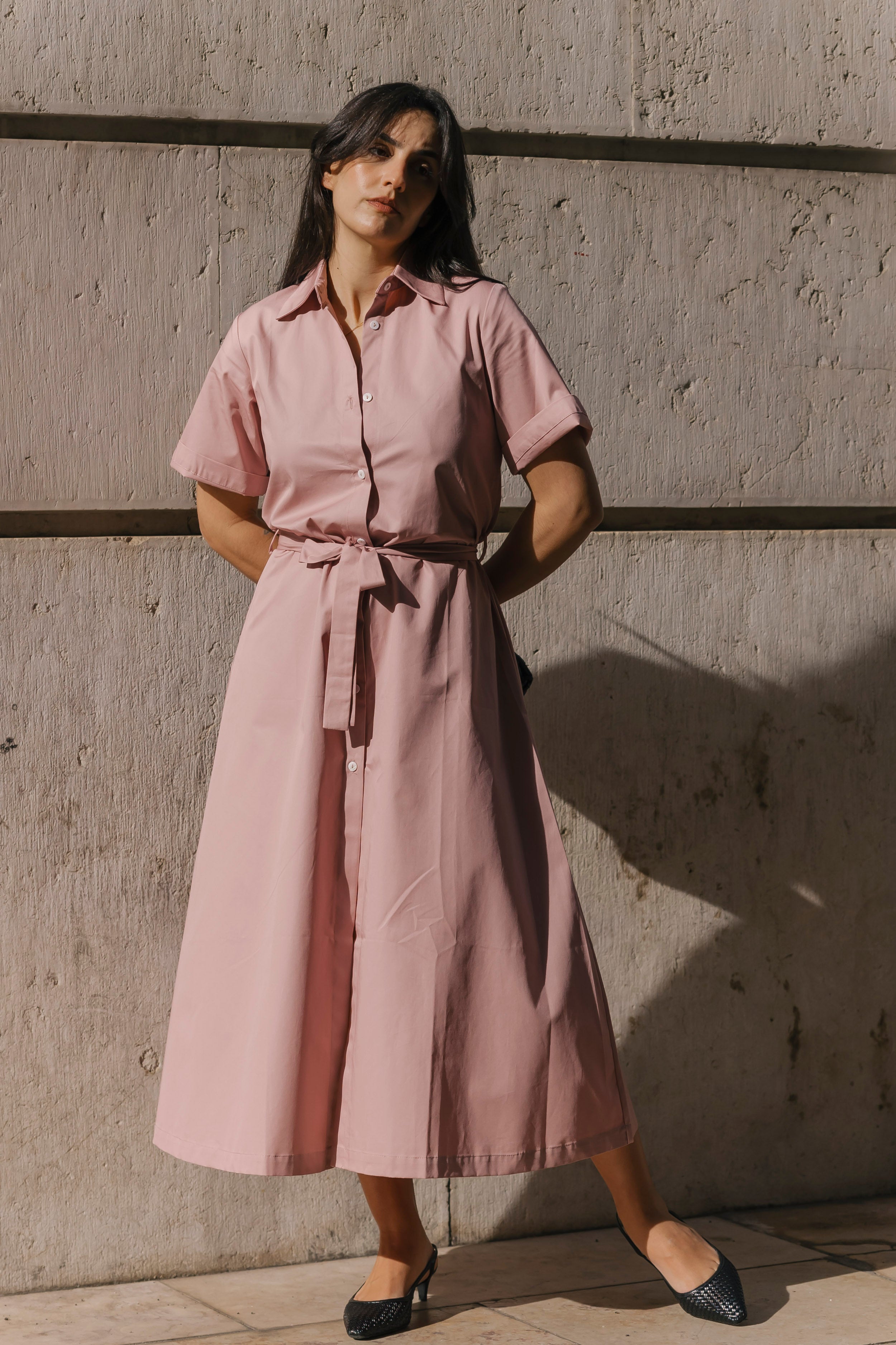 C.Z. Shirt Dress pink