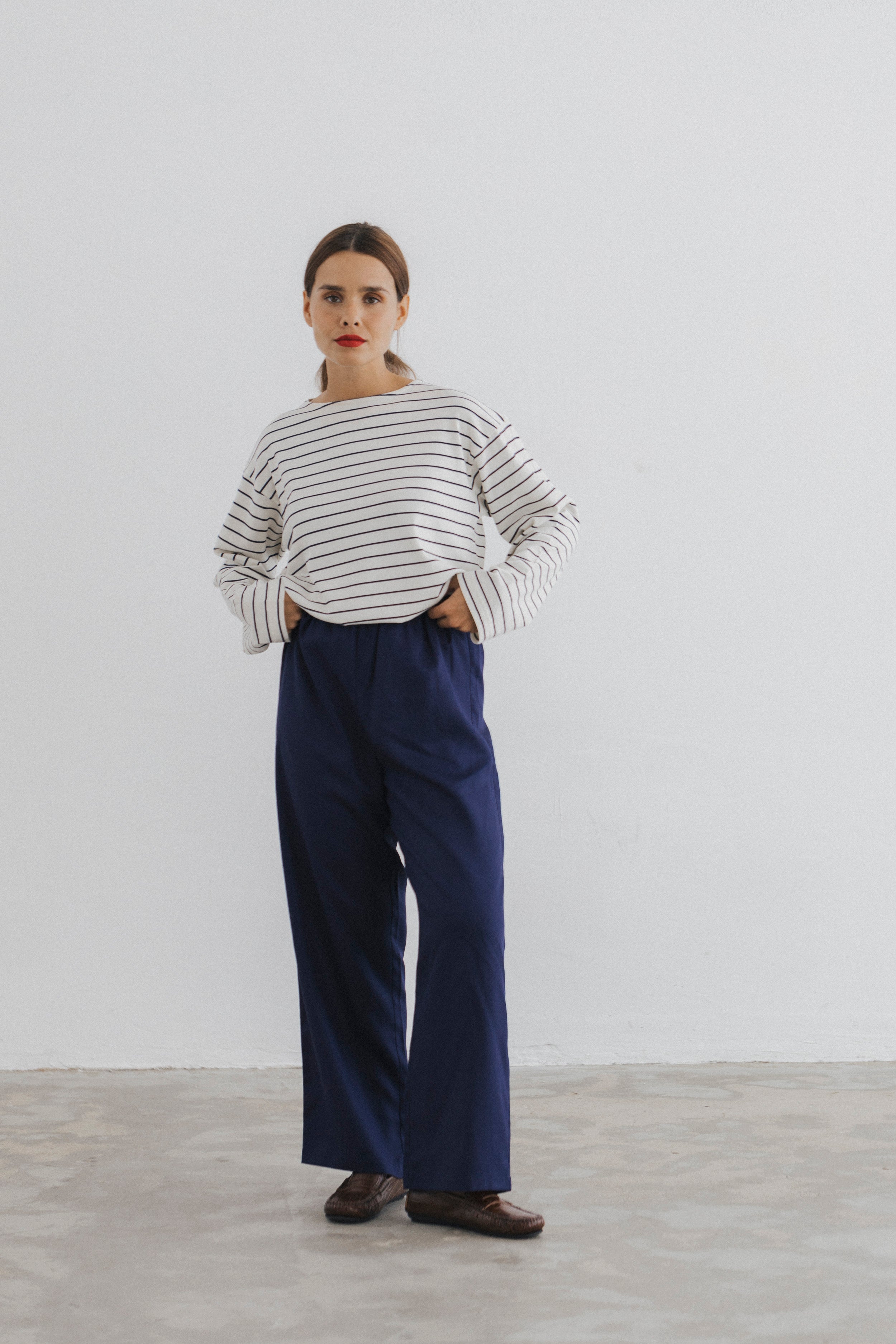 CAROLYN Trousers Dark Blue