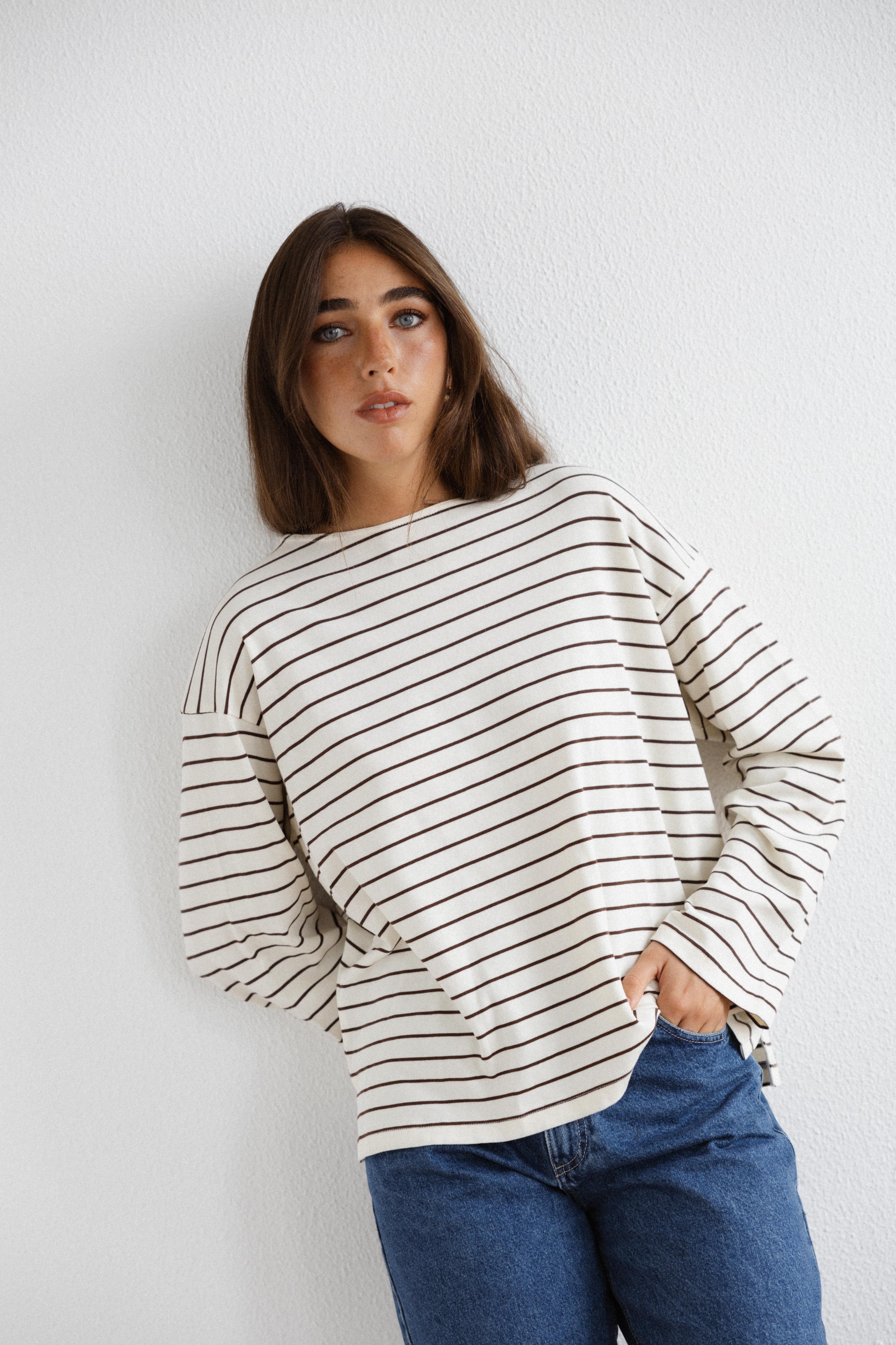 Camisola JANE Breton Chocolate