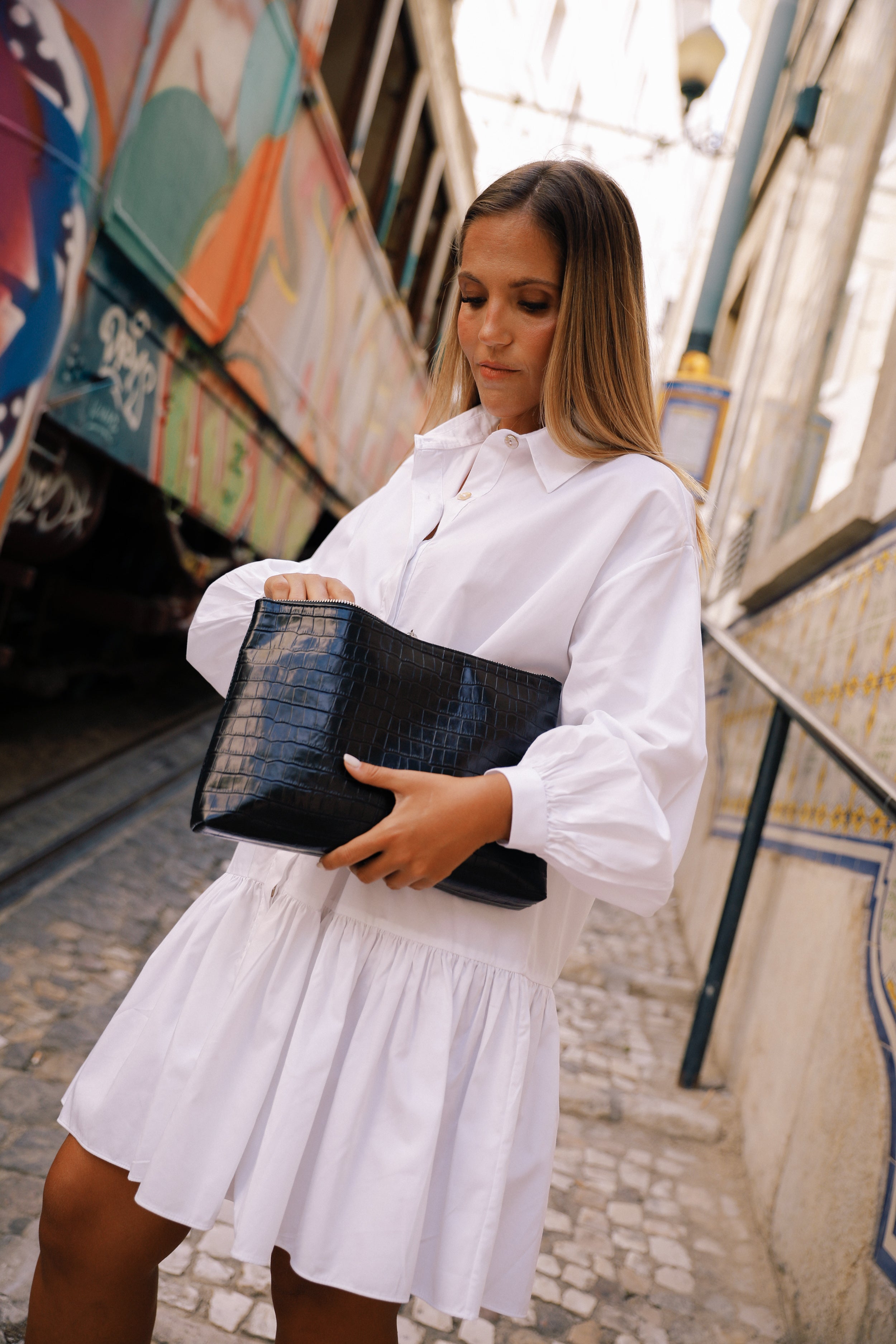 CHELSEA Leather Pouch Black